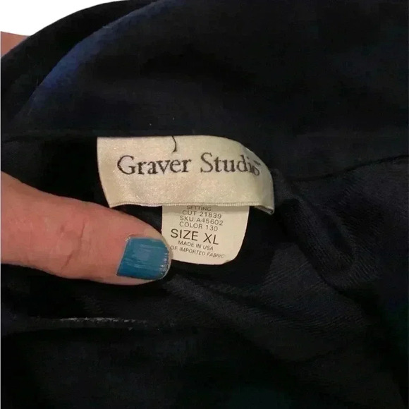 Graver Studio Navy Button Up Vest Faux Suede Size XL. - Picture 3 of 7